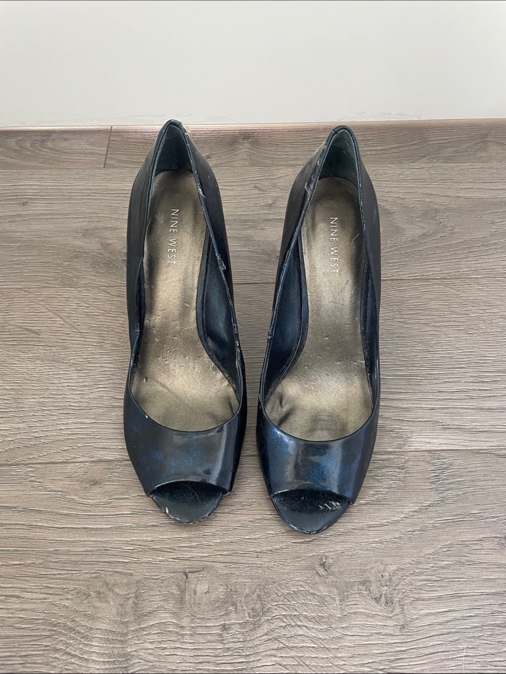 Nine West Black Peep Toe Heels - Women's Dress Pumps